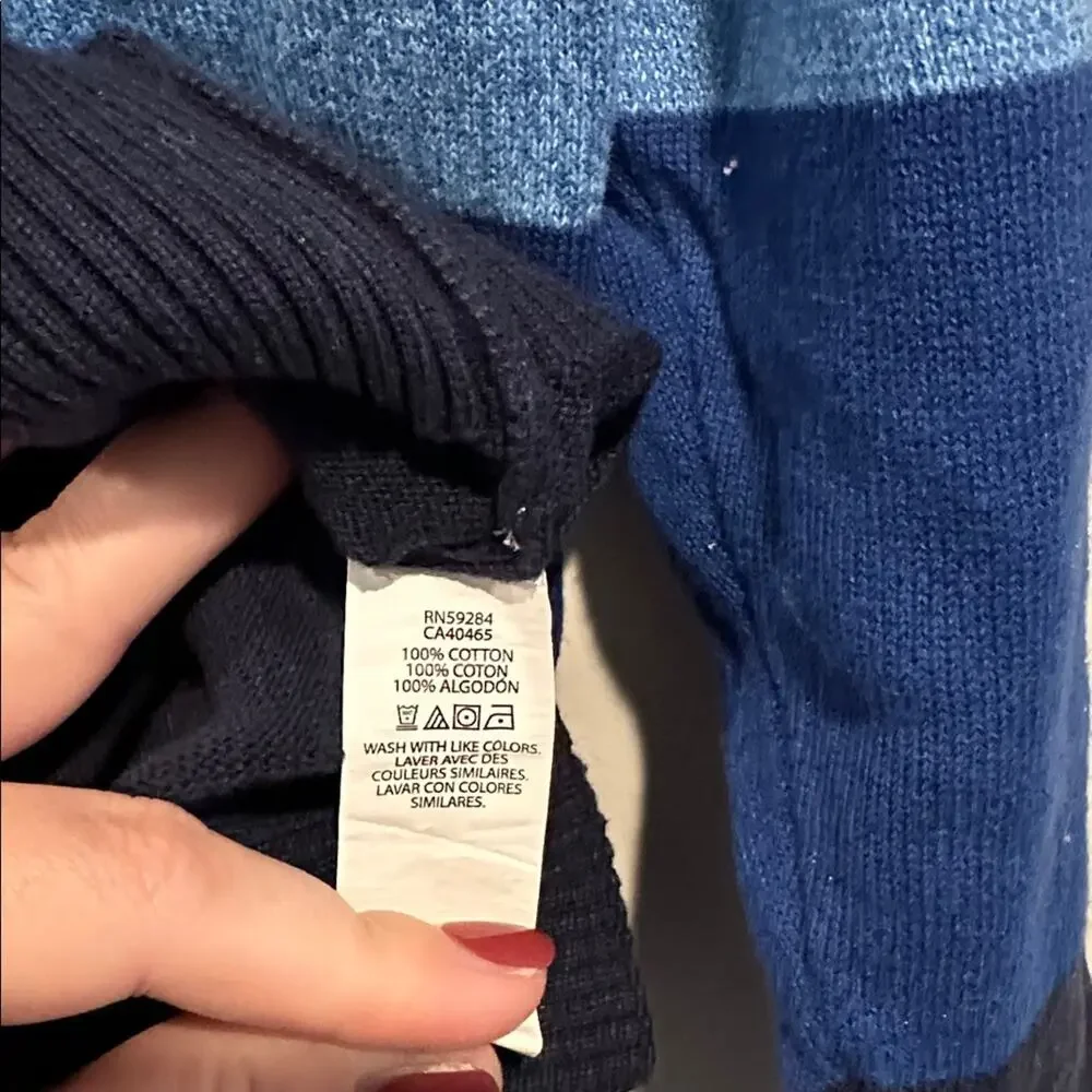 The Children's Place XS (4) Crewneck‎ Blue/Gray Colorblock Pullover Sweater NWOT